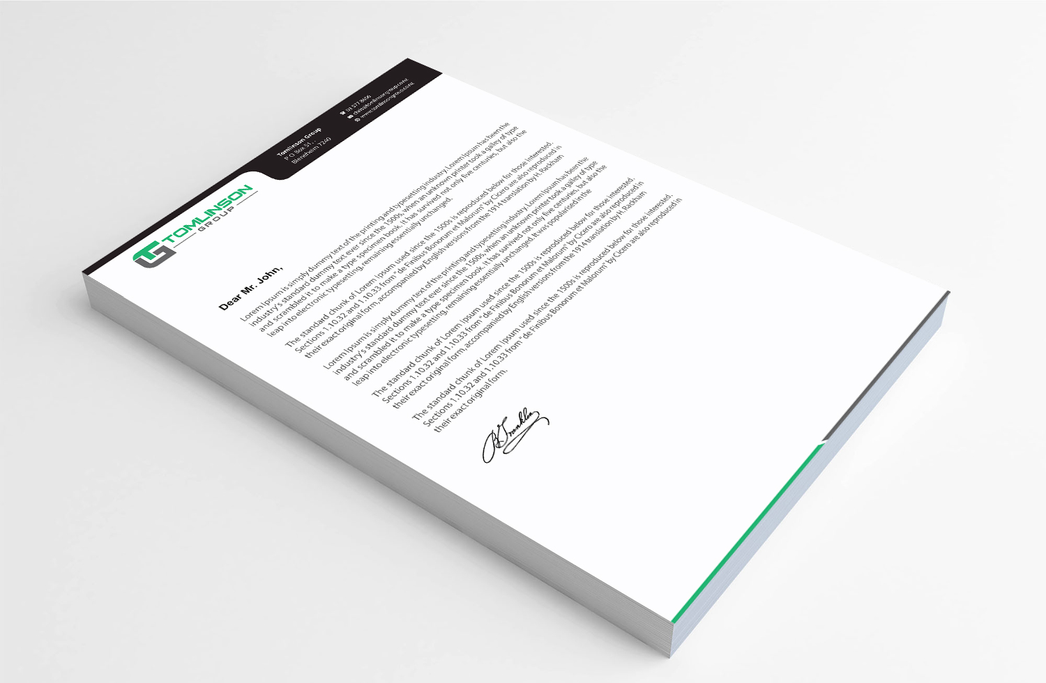 Letterhead Design by Infinitive Technology for Tomlinson Group | Design #18692699