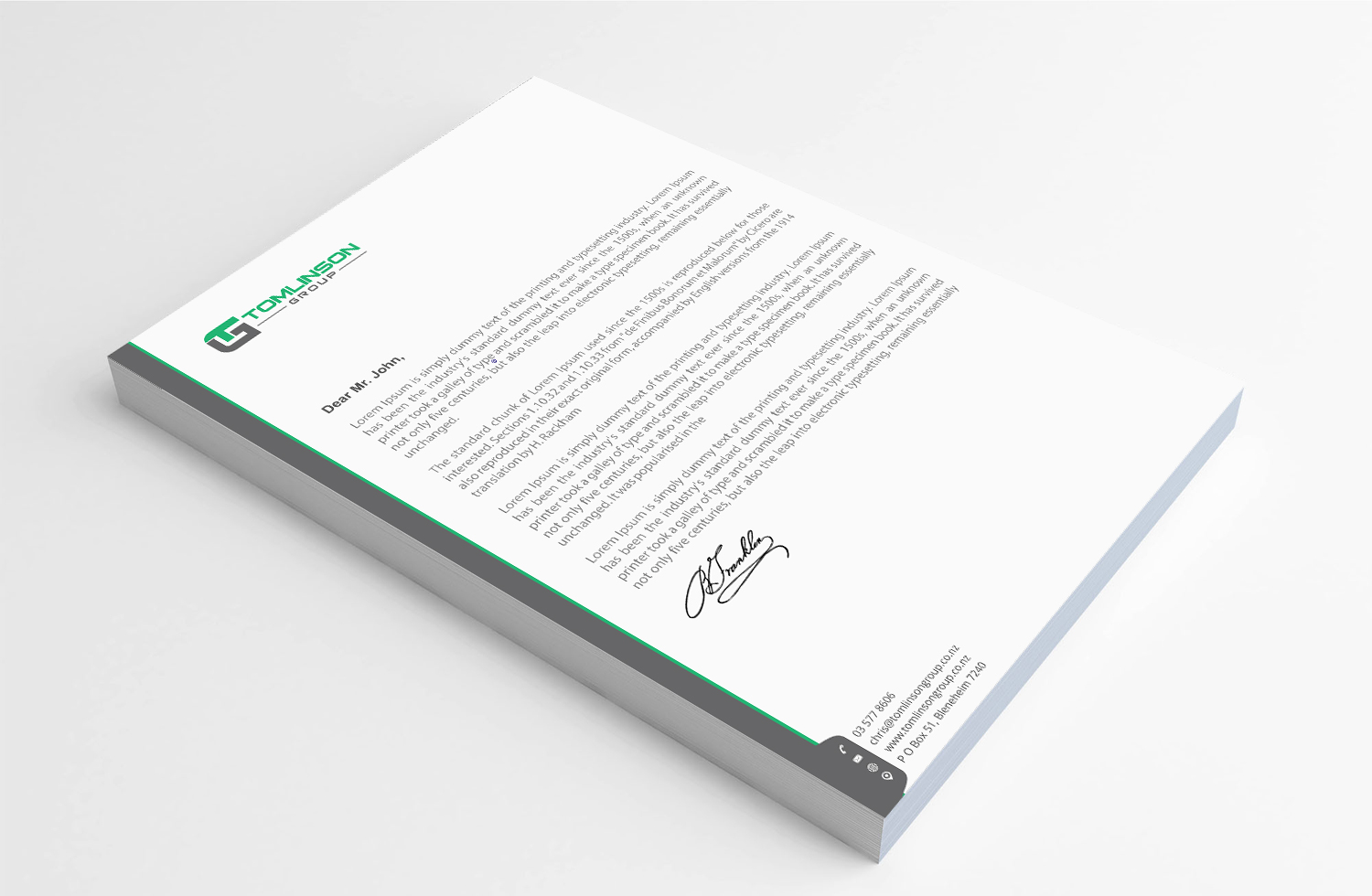Letterhead Design by Infinitive Technology for Tomlinson Group | Design #18692700