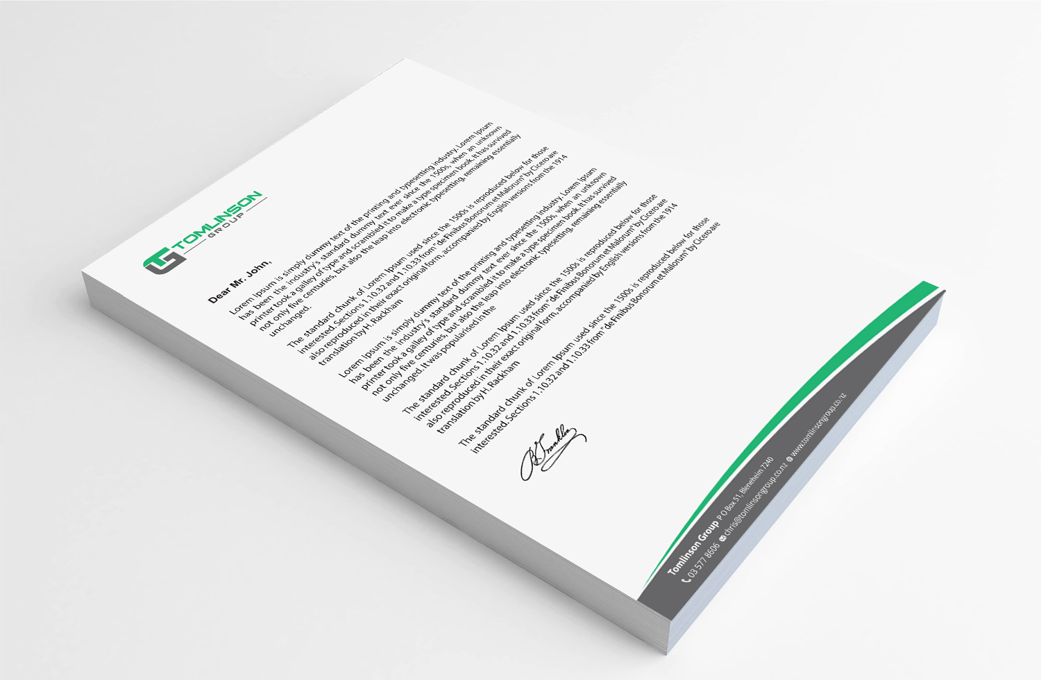 Letterhead Design by Infinitive Technology for Tomlinson Group | Design #18692733
