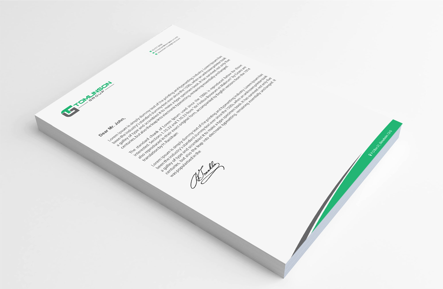 Letterhead Design by Infinitive Technology for Tomlinson Group | Design #18692760