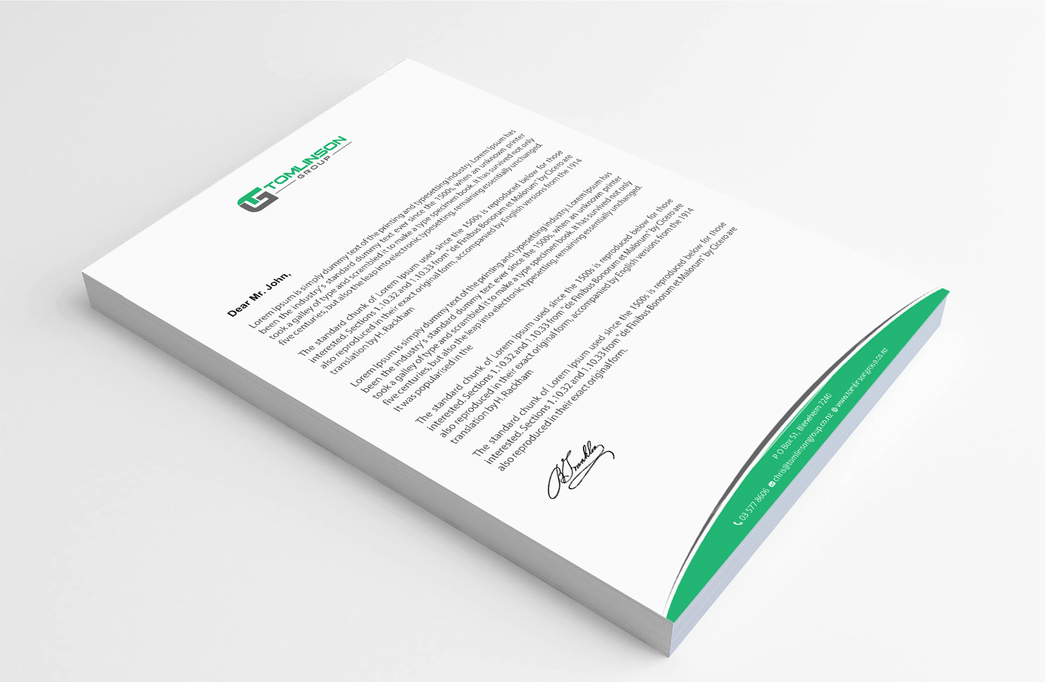 Letterhead Design by Infinitive Technology for Tomlinson Group | Design #18692761