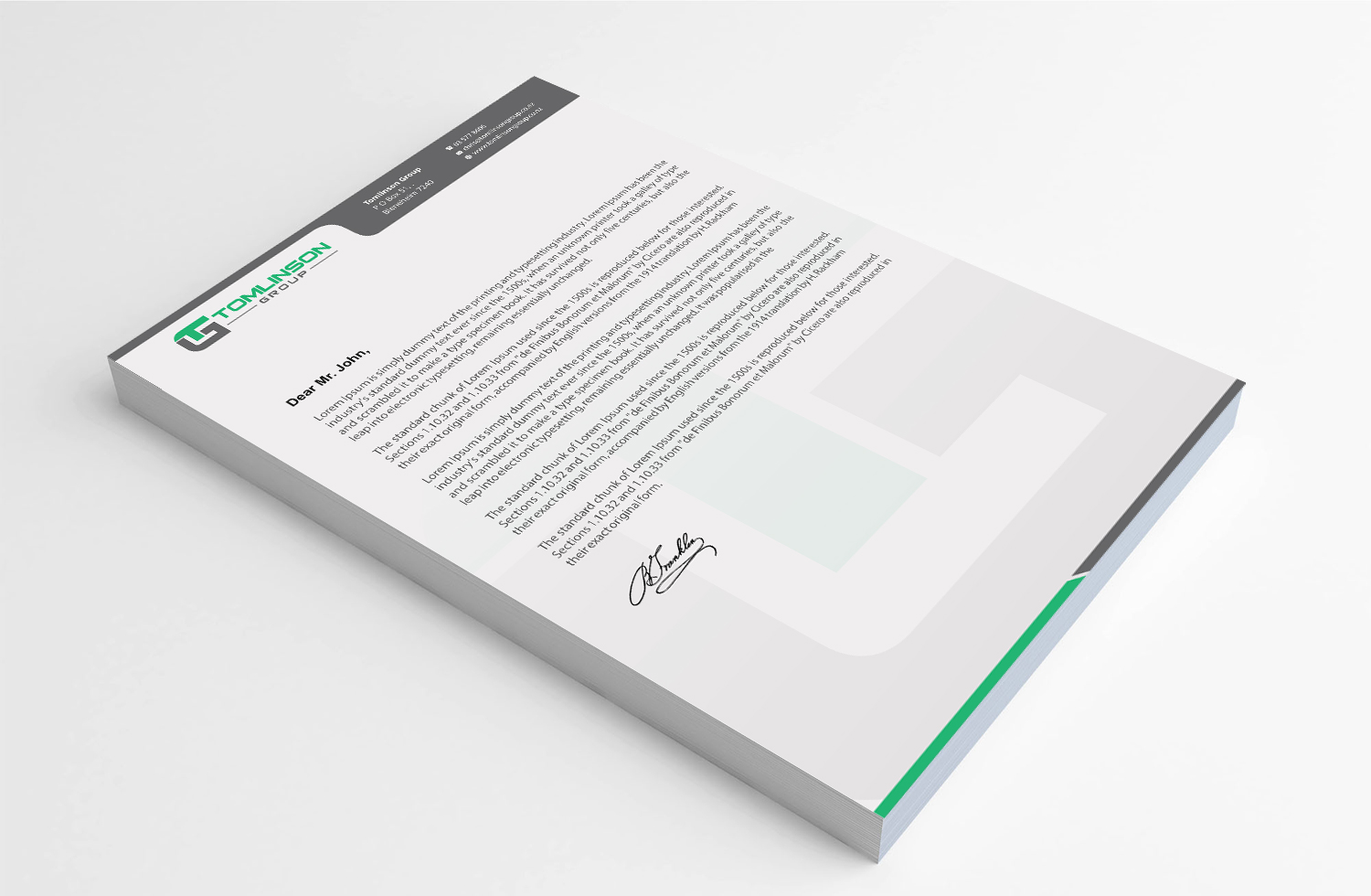 Letterhead Design by Infinitive Technology for Tomlinson Group | Design #18693111