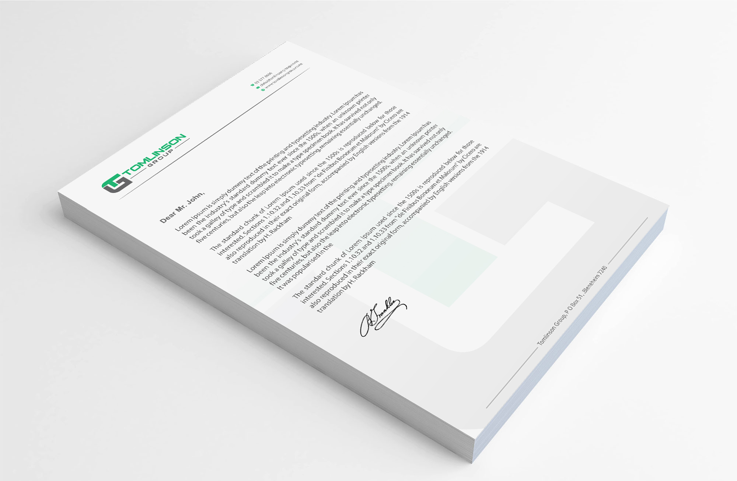 Letterhead Design by Infinitive Technology for Tomlinson Group | Design #18693112