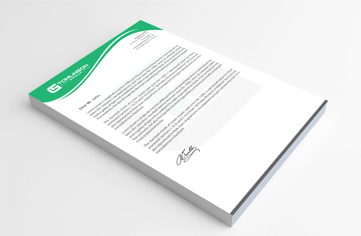 Letterhead Design by Infinitive Technology for Tomlinson Group | Design #18693114