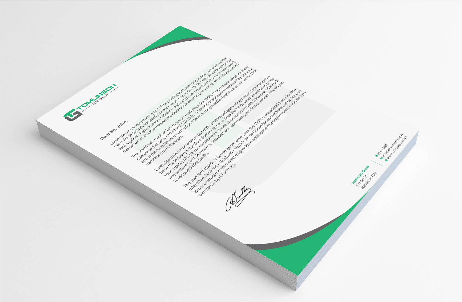Letterhead Design by Infinitive Technology for Tomlinson Group | Design #18693121