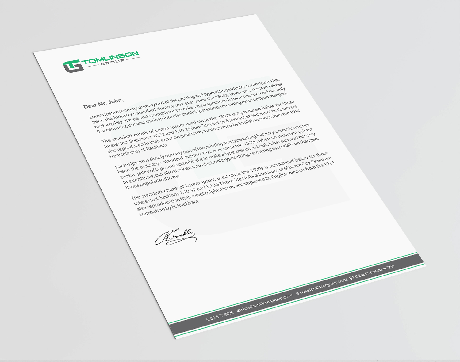 Letterhead Design by Infinitive Technology for Tomlinson Group | Design #18706191