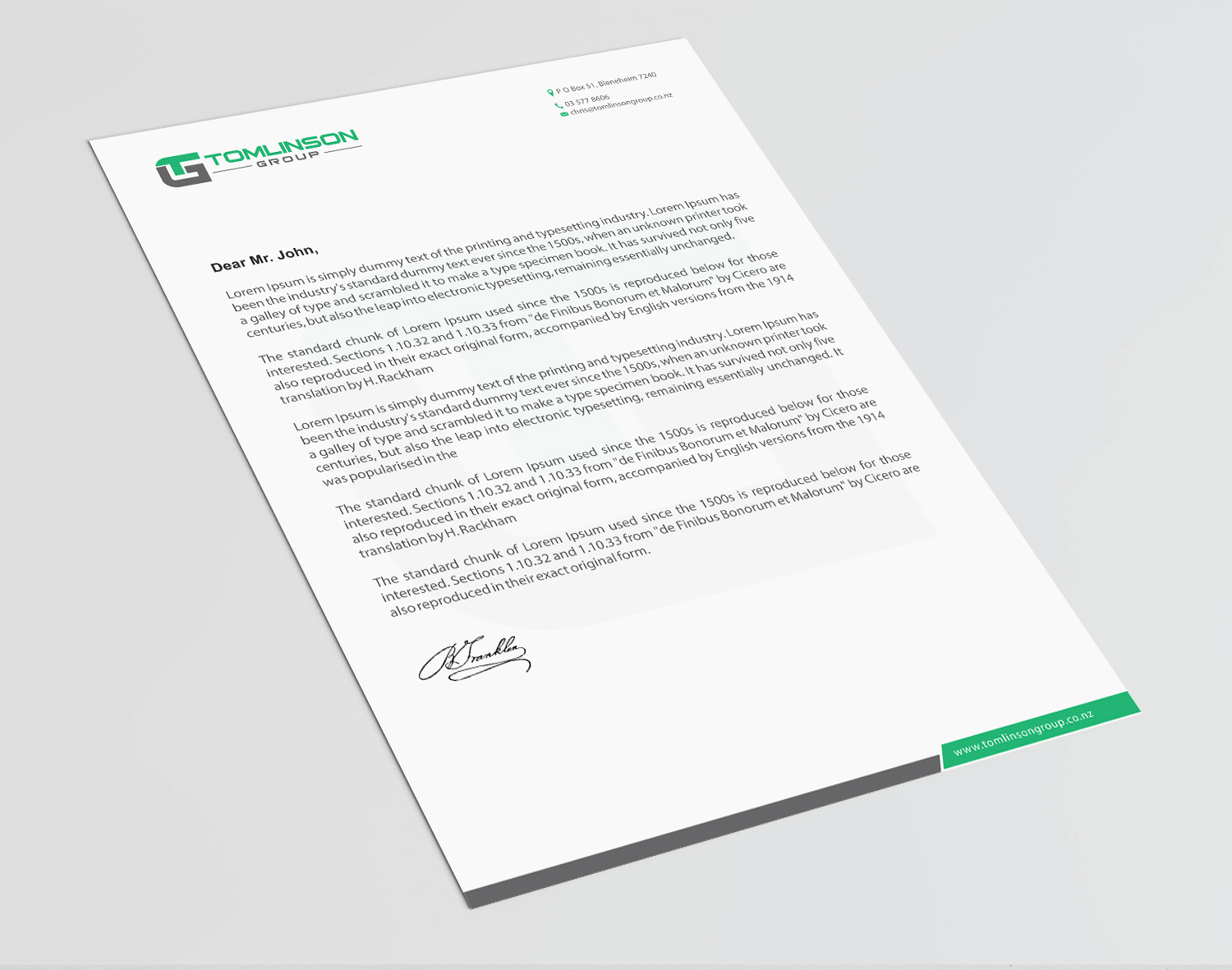 Letterhead Design by Infinitive Technology for Tomlinson Group | Design #18706484
