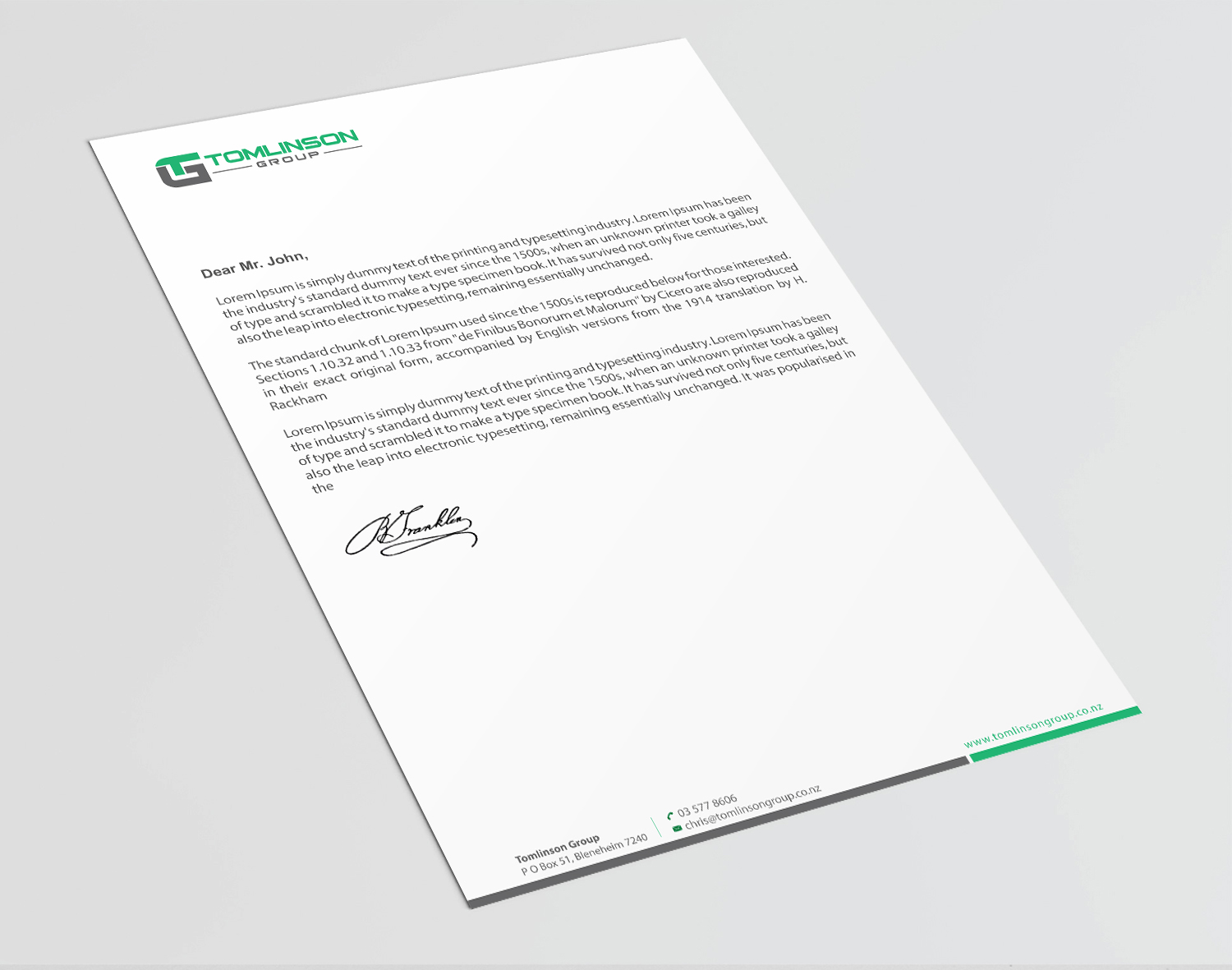 Letterhead Design by Infinitive Technology for Tomlinson Group | Design #18752626