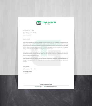Design En-Tête par Creations Box 2015 pour Tomlinson Group | Design : #18675983