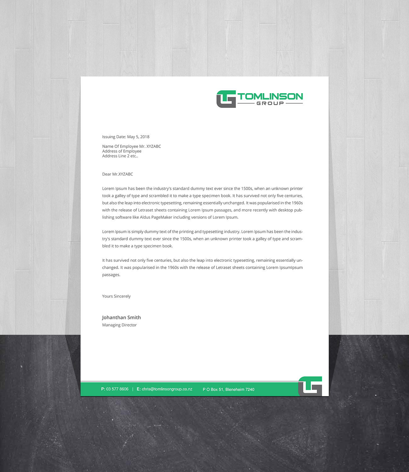 Design En-Tête par Creations Box 2015 pour Tomlinson Group | Design #18675989