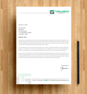 Design En-Tête par alpesh9520 pour Tomlinson Group | Design : #18685759