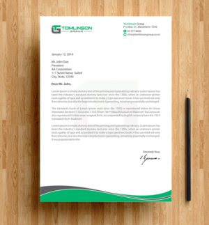 Design En-Tête par alpesh9520 pour Tomlinson Group | Design : #18685766