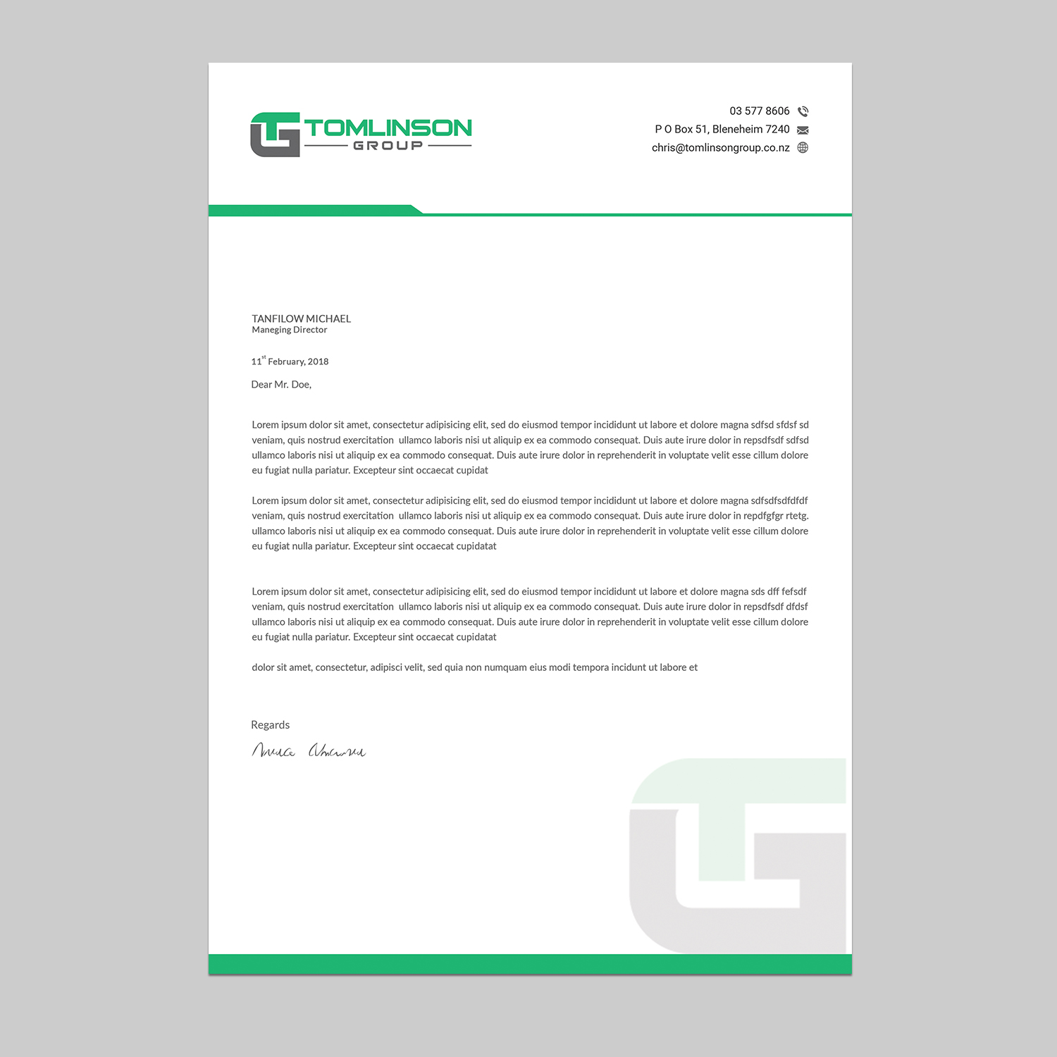 Briefkopf-Design von shopon15haque für Tomlinson Group | Design #18728596