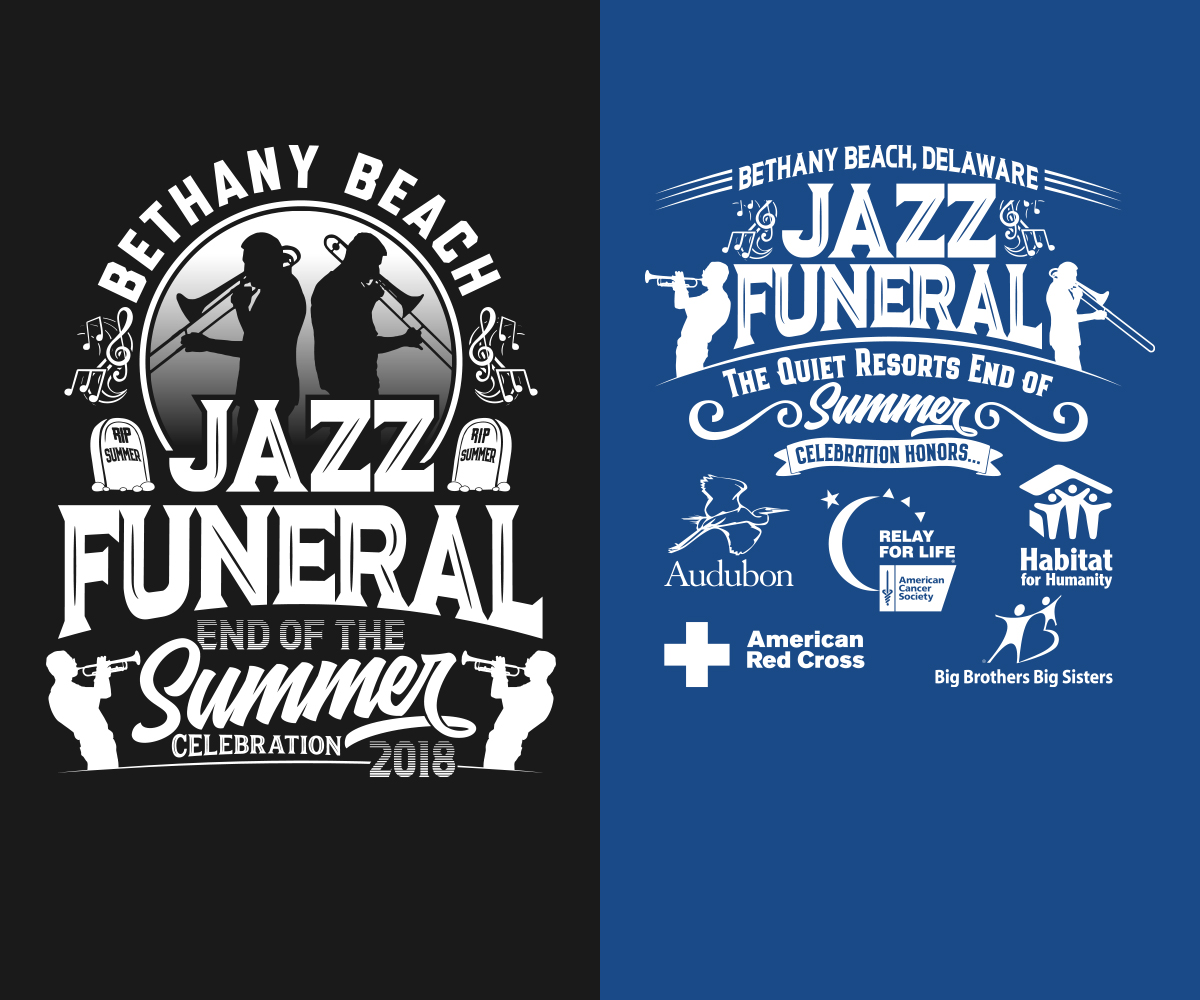 Design de T-shirt par Mac Arvy pour BETHANY BEACH JAZZ FUNERAL | Design #18889886