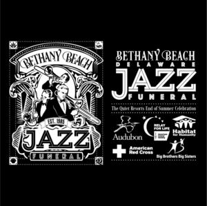 Bethany Beach Jazz Funeral T-shirt design