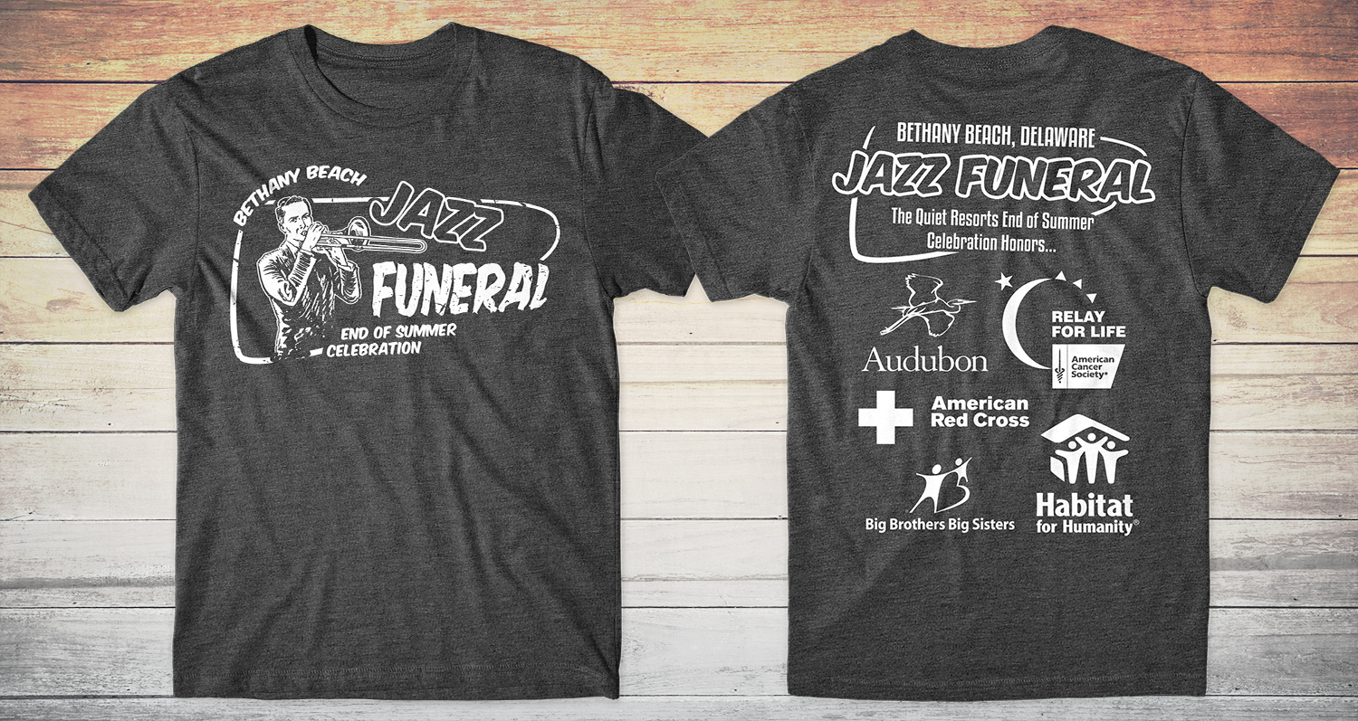 T-shirt Design by db1404 for BETHANY BEACH JAZZ FUNERAL | Design #18808219