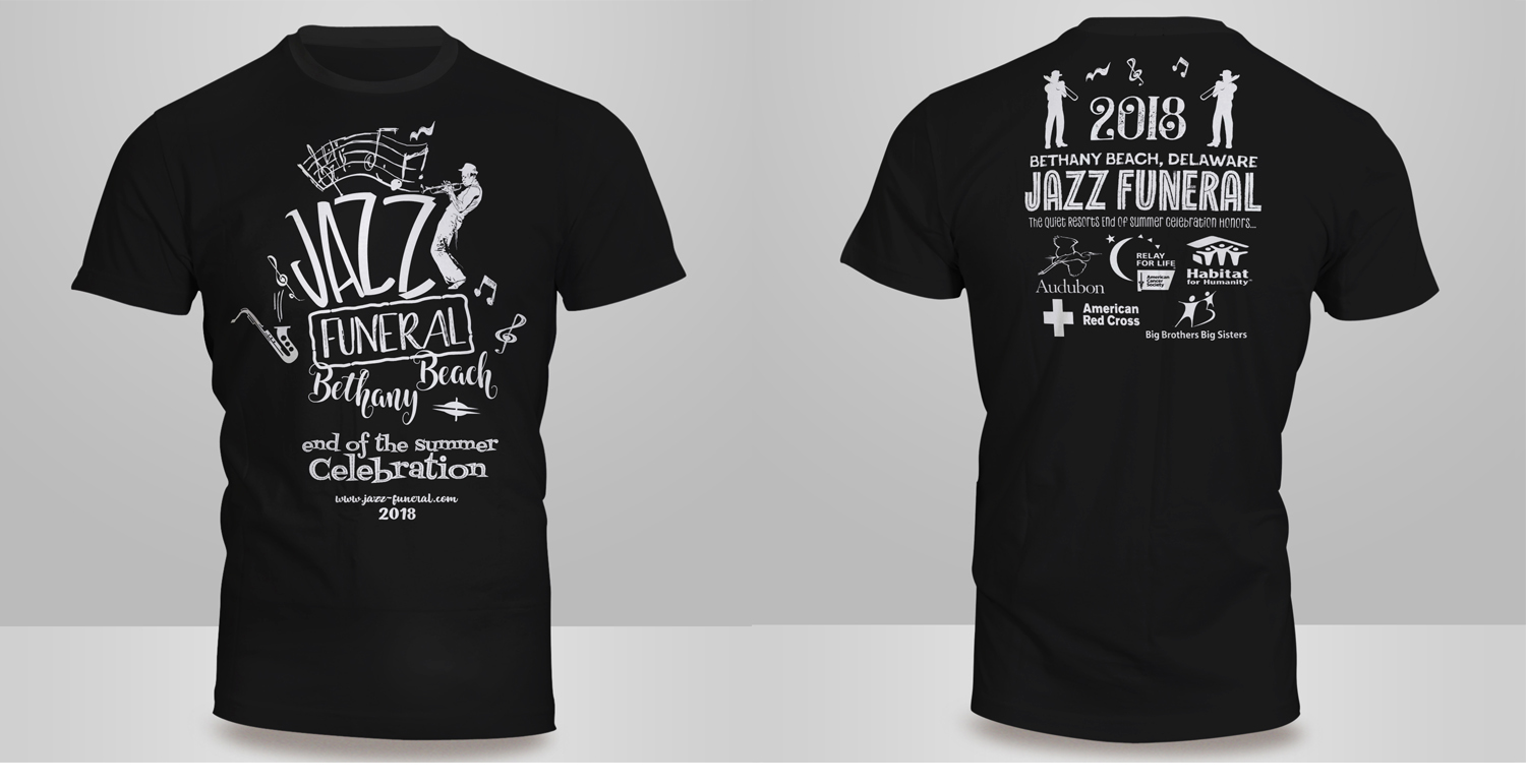 T-shirt Design by Kero for BETHANY BEACH JAZZ FUNERAL | Design #18826523