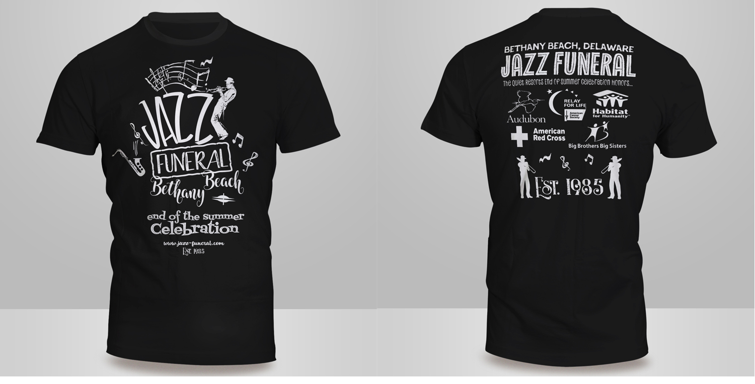 Diseño de Camiseta por Kero para BETHANY BEACH JAZZ FUNERAL | Diseño #18837236