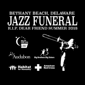 Bethany Beach Jazz Funeral T-shirt design | Design de T-shirt par jamesmccue1