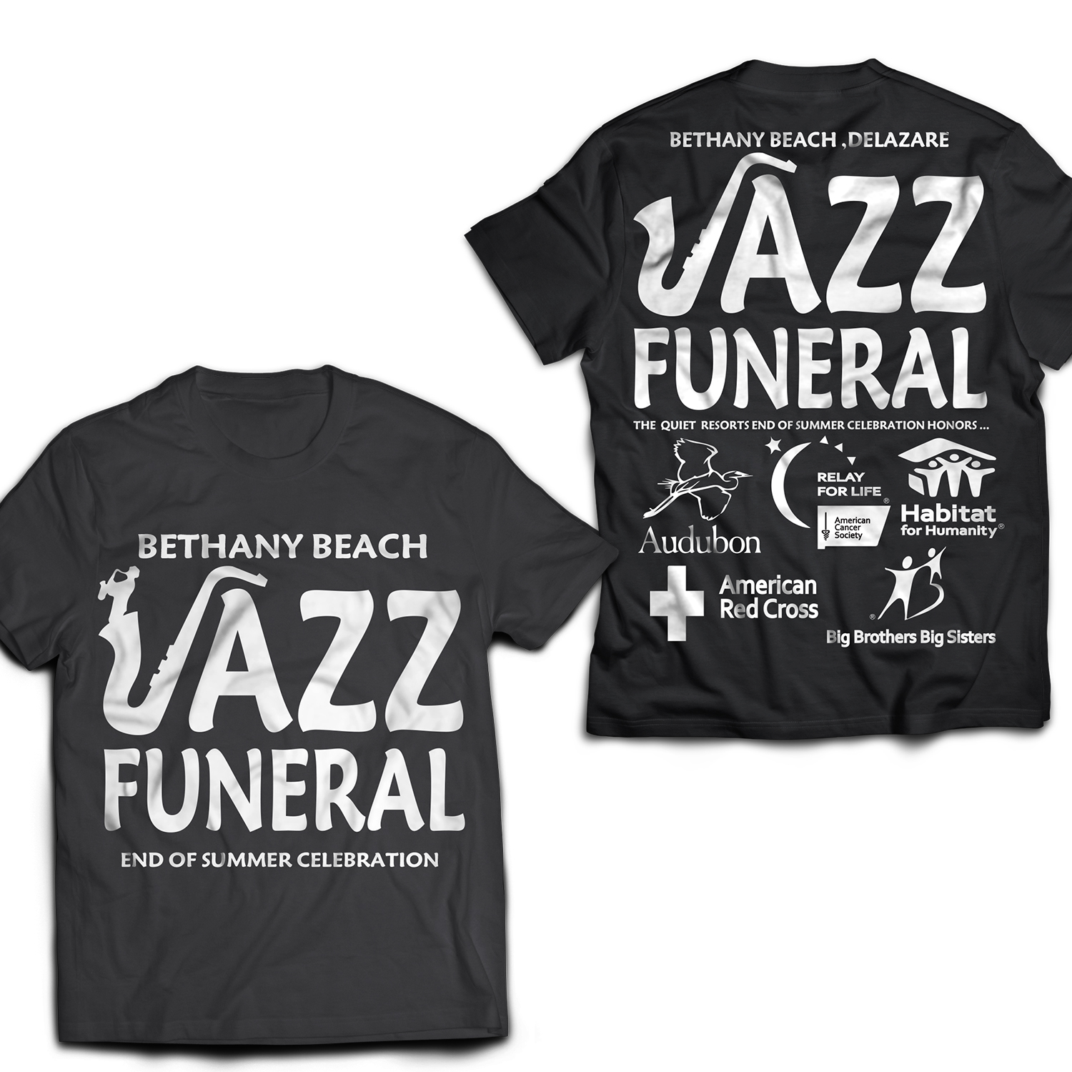 T-Shirt-Design von mekhfioui für BETHANY BEACH JAZZ FUNERAL | Design #18879473