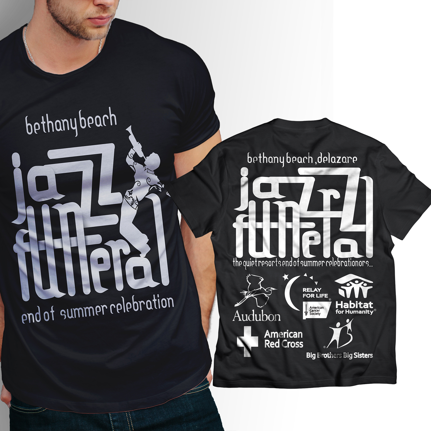 T-shirt Design by mekhfioui for BETHANY BEACH JAZZ FUNERAL | Design #18879474