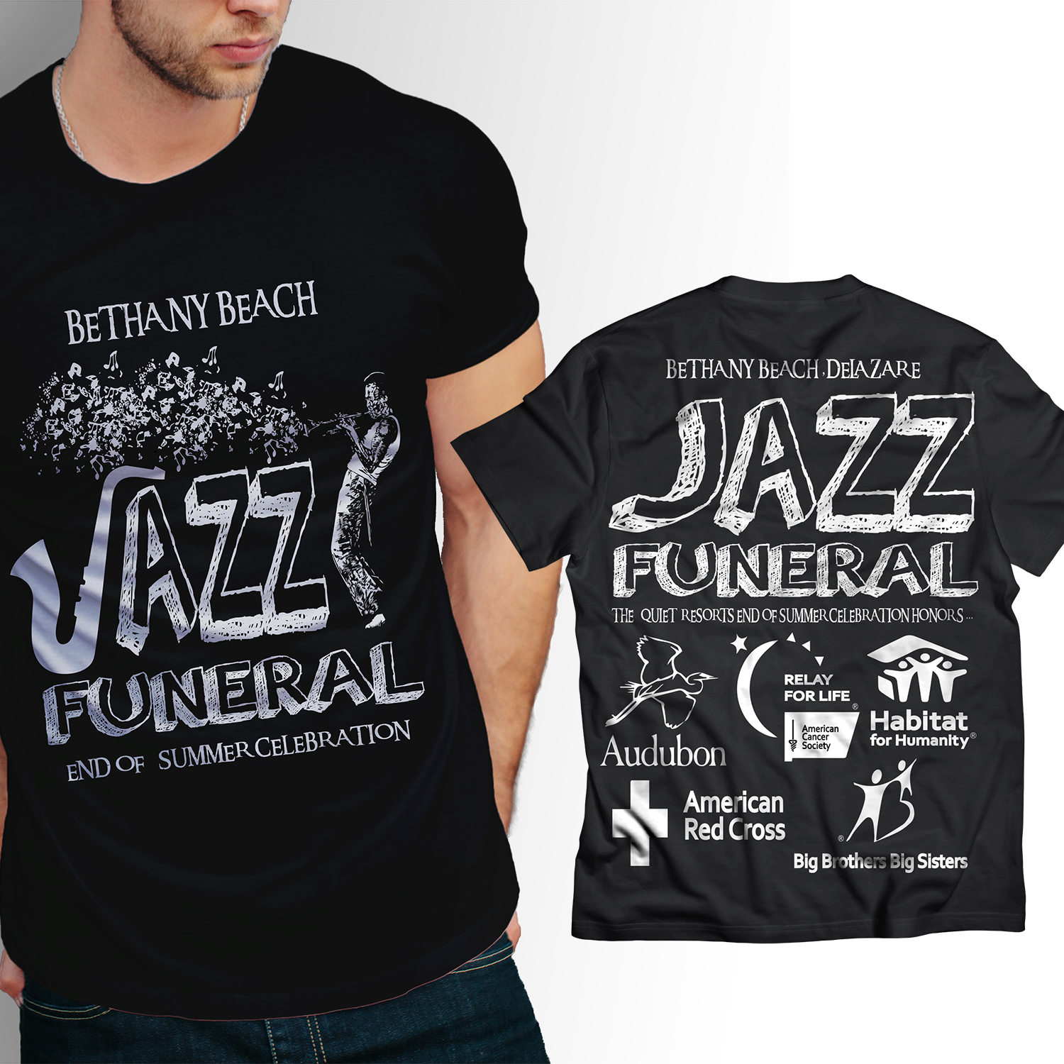 T-shirt Design by mekhfioui for BETHANY BEACH JAZZ FUNERAL | Design #18883065