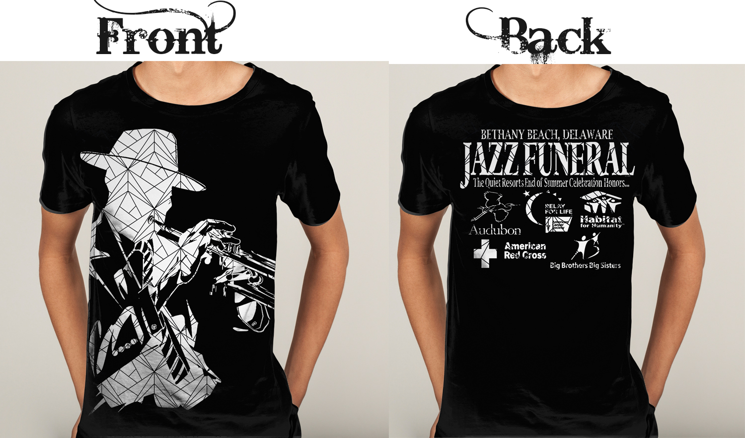 T-Shirt-Design von Kareem Afifi für BETHANY BEACH JAZZ FUNERAL | Design #18835697