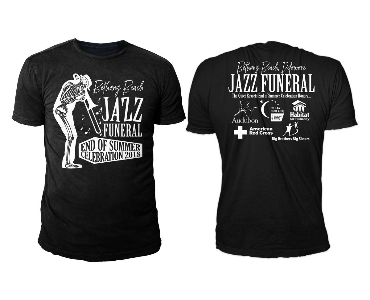 T-shirt Design by D'Mono for BETHANY BEACH JAZZ FUNERAL | Design #18848621