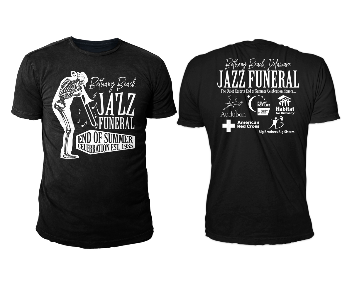 T-shirt Design by D'Mono for BETHANY BEACH JAZZ FUNERAL | Design #18869589