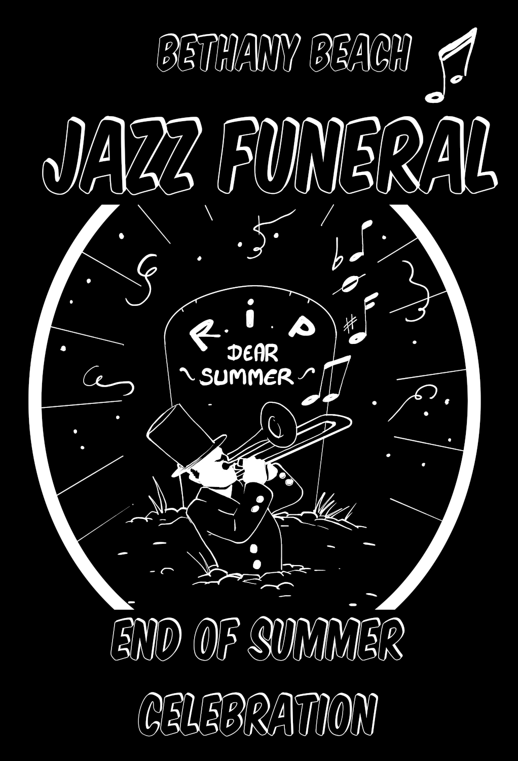 T-Shirt-Design von Tomi Ax für BETHANY BEACH JAZZ FUNERAL | Design #18902584