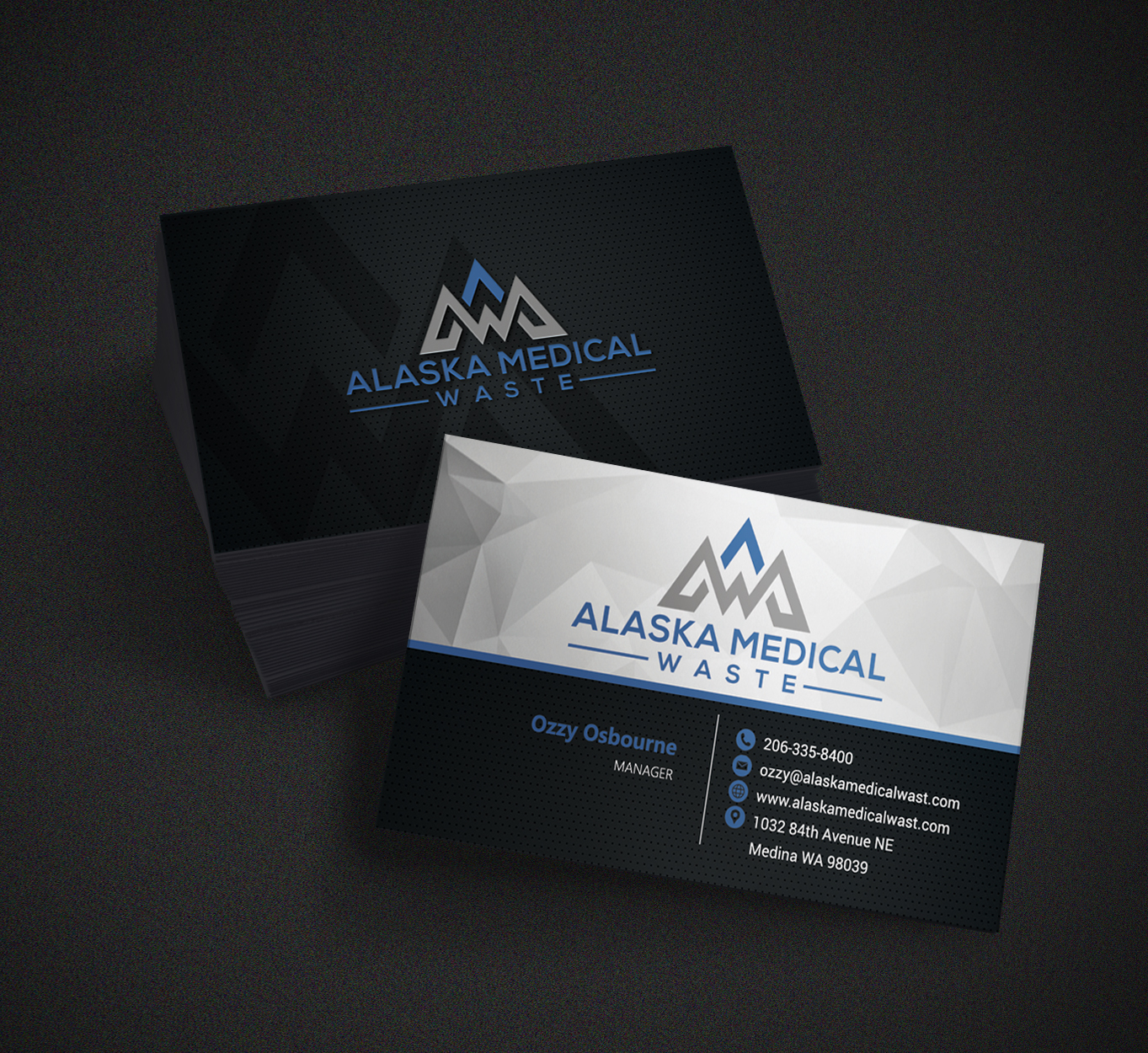 Diseño de Tarjeta de Presentación por Hardcore Design para Alaska Medical Waste, LLC | Diseño #18672073