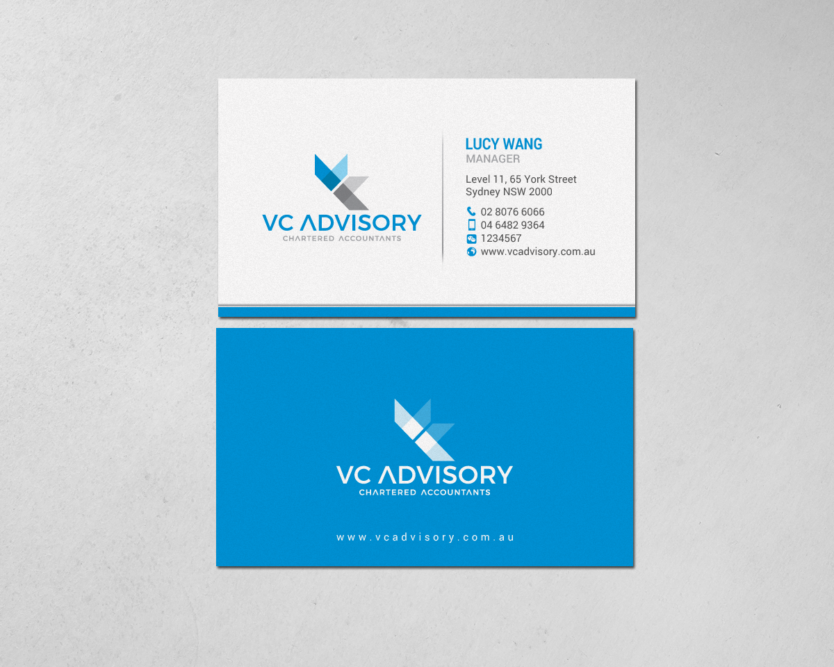 Visitenkarten-Design von chandrayaan.creative für VC Advisory Pty Ltd | Design #18670092