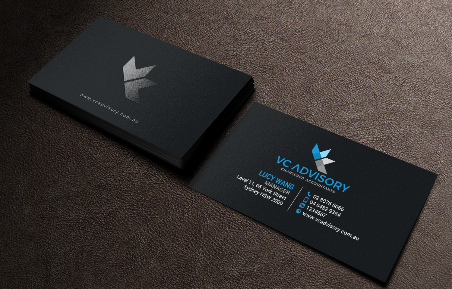 Diseño de Tarjeta de Presentación por chandrayaan.creative para VC Advisory Pty Ltd | Diseño #18672911