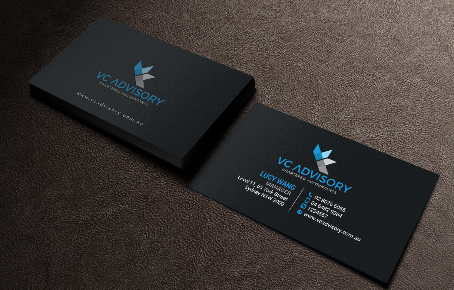 Diseño de Tarjeta de Presentación por chandrayaan.creative para VC Advisory Pty Ltd | Diseño #18672912