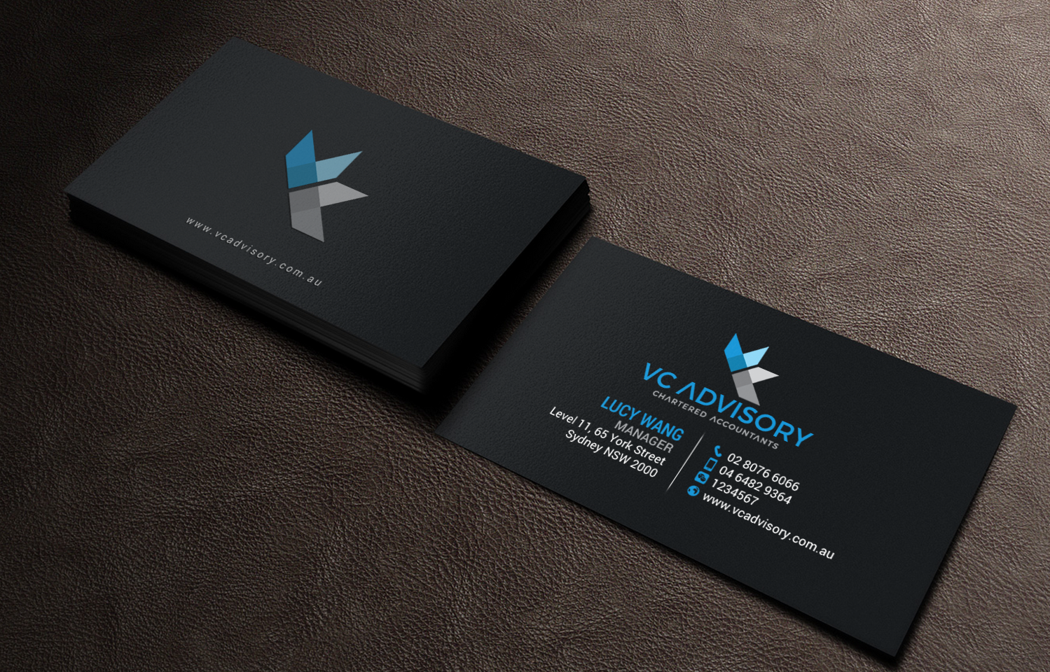 Diseño de Tarjeta de Presentación por chandrayaan.creative para VC Advisory Pty Ltd | Diseño #18672913