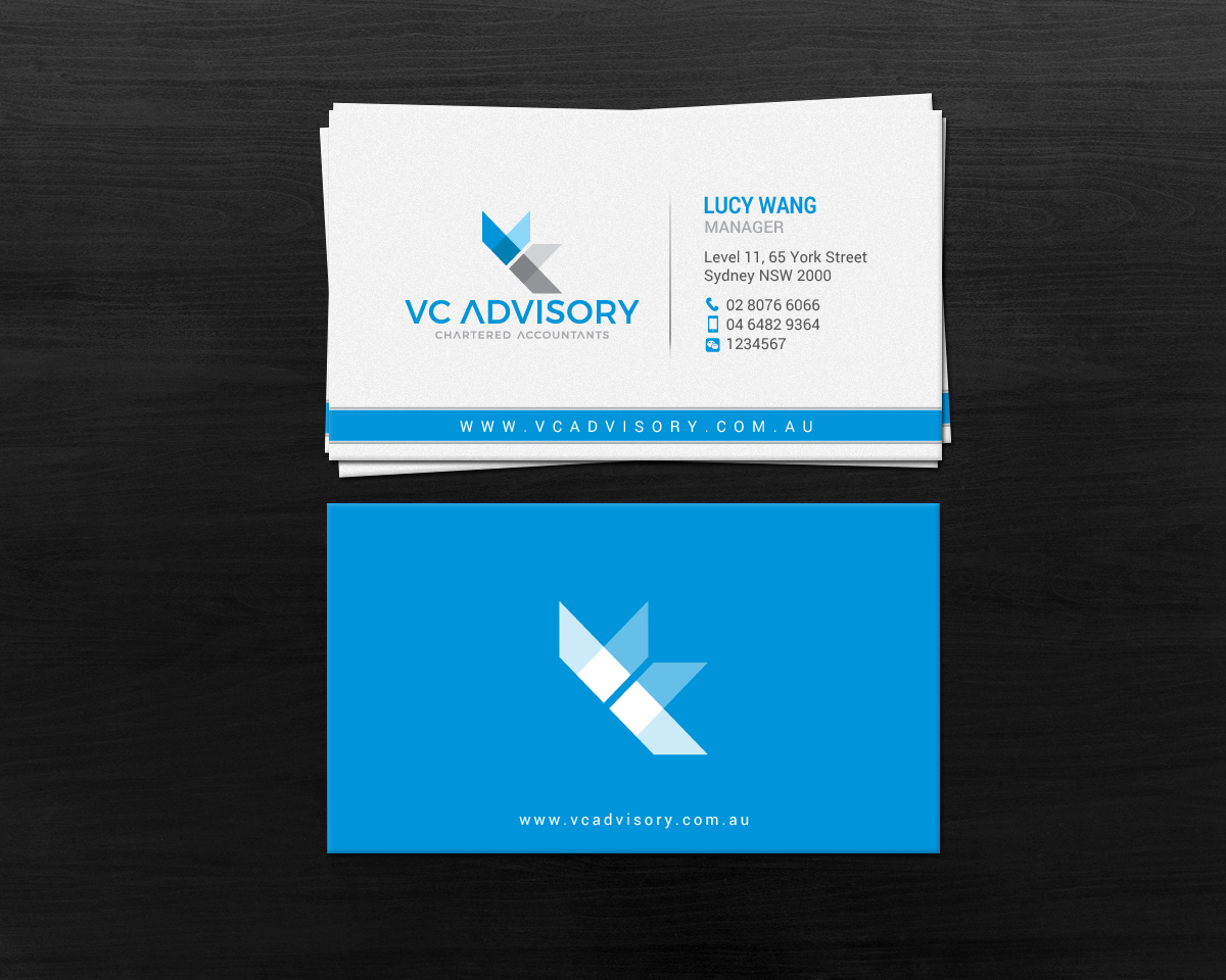 Diseño de Tarjeta de Presentación por chandrayaan.creative para VC Advisory Pty Ltd | Diseño #18672918