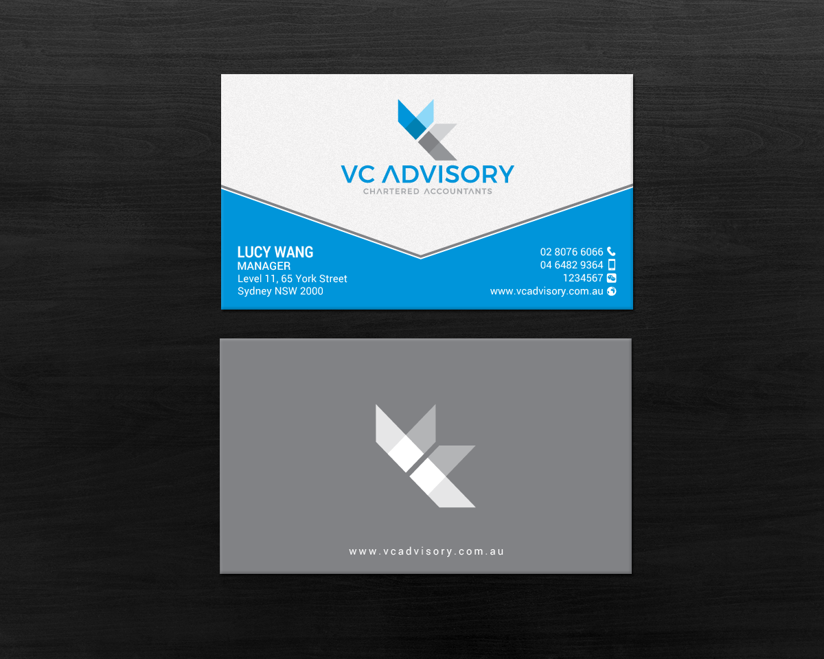 Diseño de Tarjeta de Presentación por chandrayaan.creative para VC Advisory Pty Ltd | Diseño #18673864
