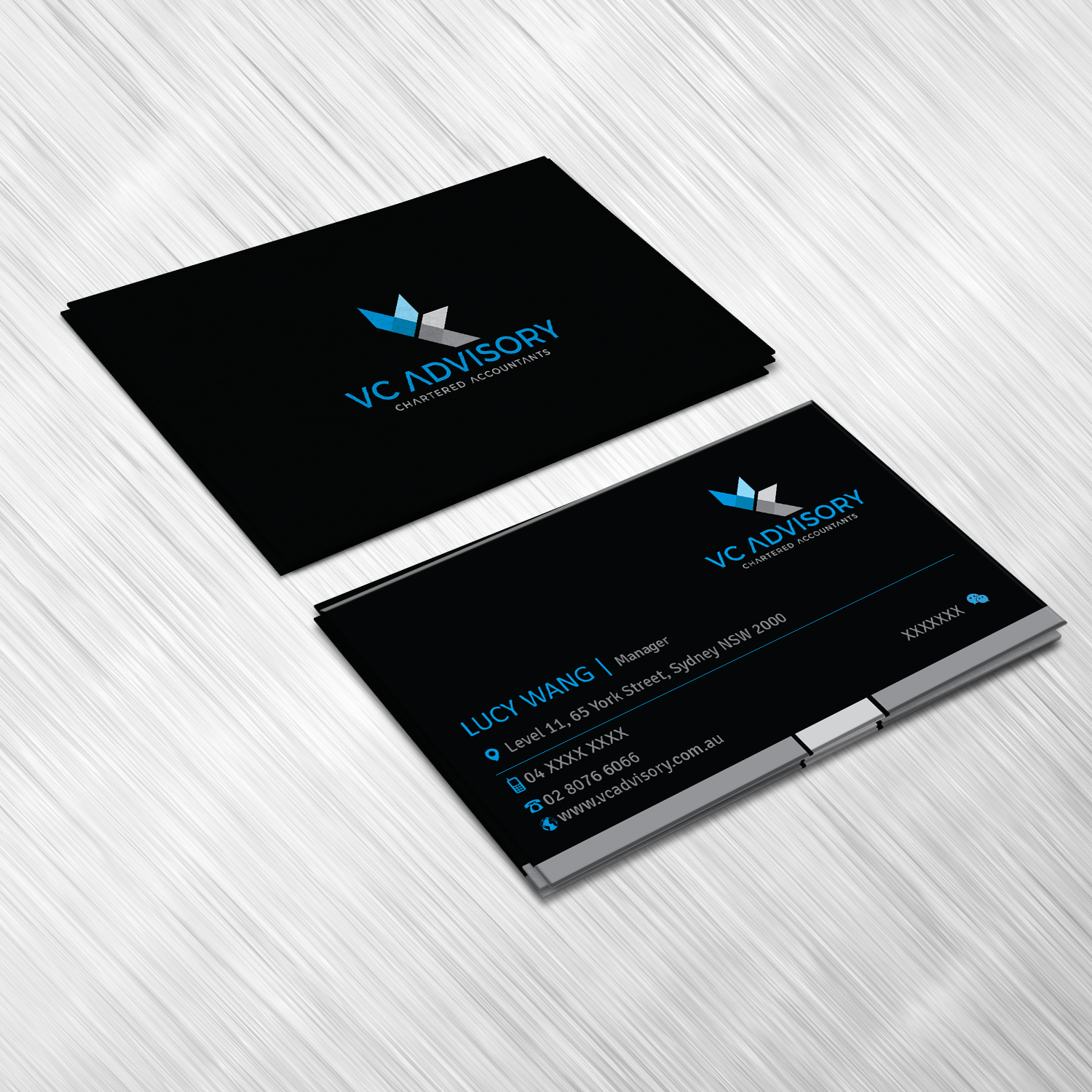 Business Card Design by Creative Jiniya for VC Advisory Pty Ltd | Design #18666840
