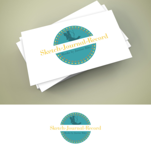 Sketch-Journal-Record (1st line)    Books by Justine Riley  (2nd line) | Logo Design by ClearDesign