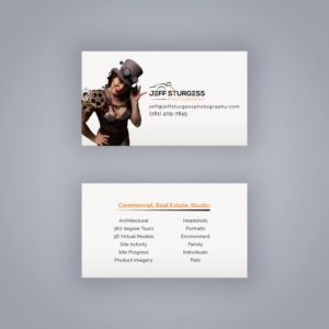 Visitenkarten-Design von Cheeky Pinto für Jeff Sturgess Photography LLC | Design: #18667954