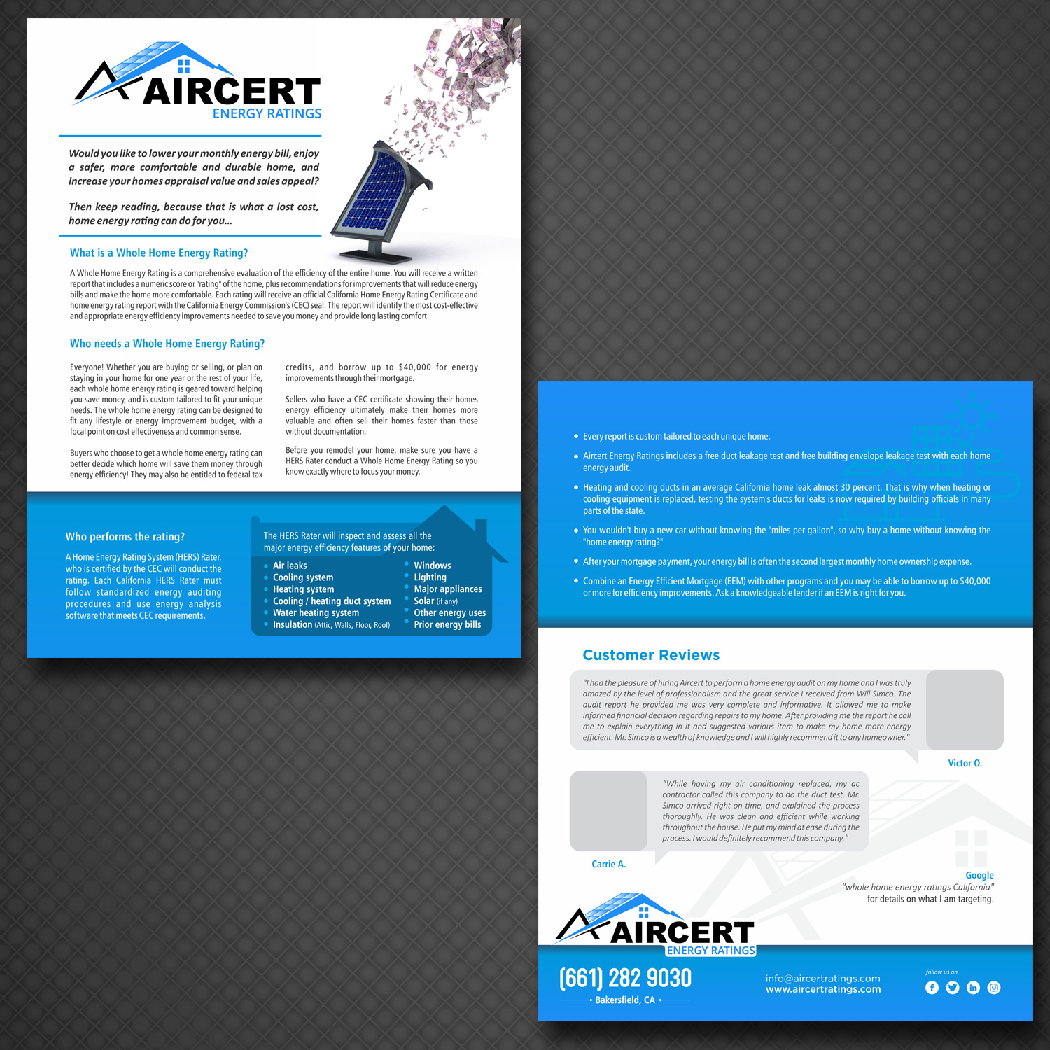 Flyer Design by uk for Aircert Energy Ratings, Inc. | Design #18710942