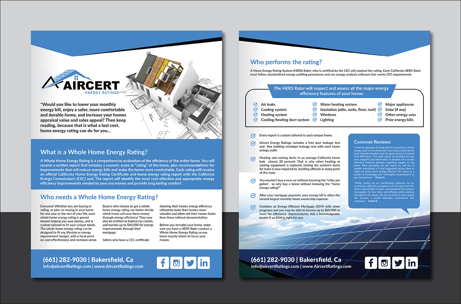 Flyer Design by Deziners Zone for Aircert Energy Ratings, Inc. | Design #18673126