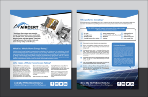 Design de Flyer par Deziners Zone pour Aircert Energy Ratings, Inc. | Design : #18673126