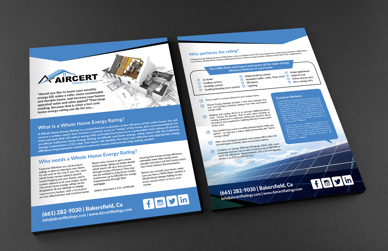 Flyer Design by Deziners Zone for Aircert Energy Ratings, Inc. | Design #18673127