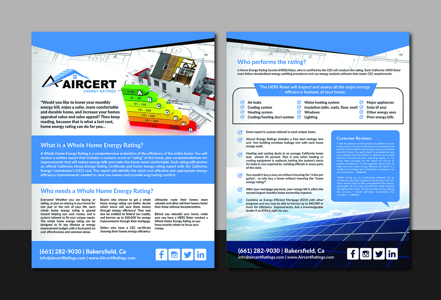 Design de Flyer par Deziners Zone pour Aircert Energy Ratings, Inc. | Design #18682826