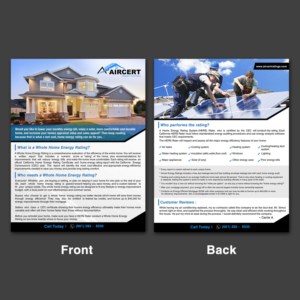 Aircert Energy Ratings Whole Home Energy Rating Flyer | Diseño de Flyer por Schöpfer