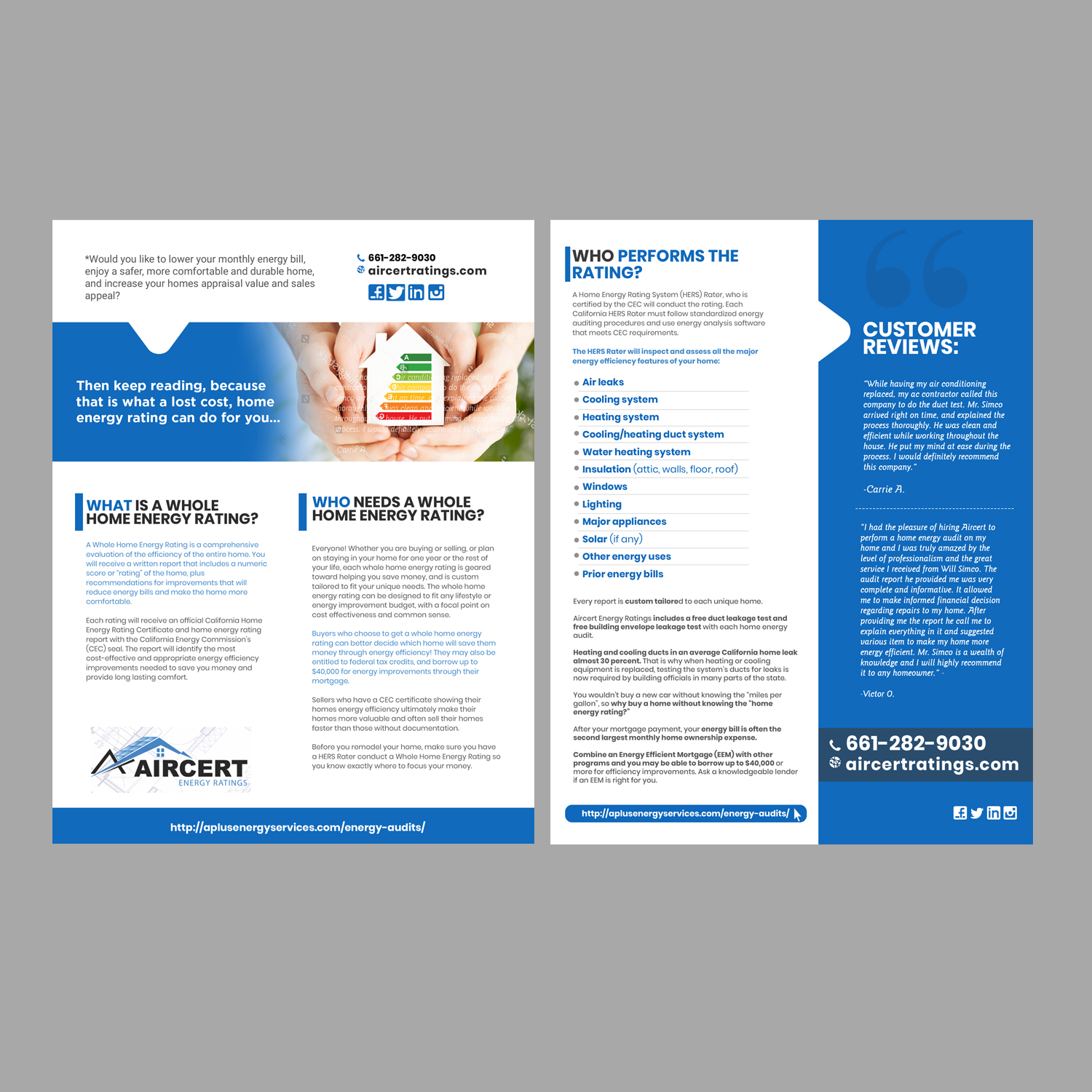 Flyer Design by ekta.web for Aircert Energy Ratings, Inc. | Design #18682251