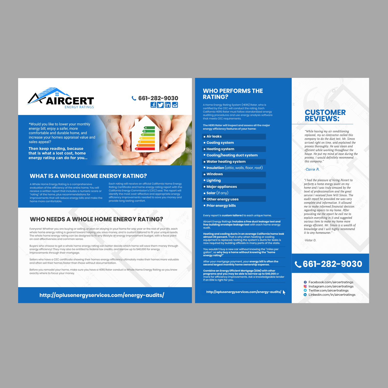 Flyer Design by ekta.web for Aircert Energy Ratings, Inc. | Design #18752258