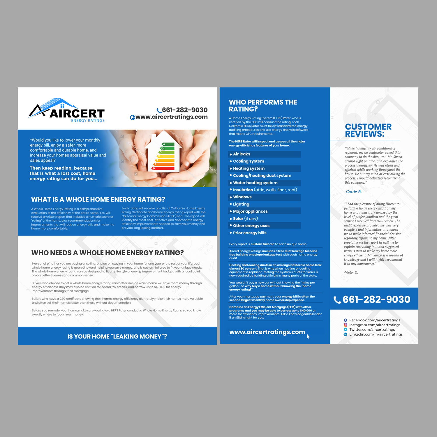 Flyer Design by ekta.web for Aircert Energy Ratings, Inc. | Design #18794835