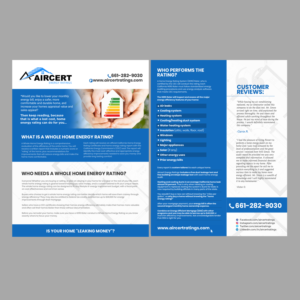 Diseño de Flyer por ekta.web para Aircert Energy Ratings, Inc. | Diseño #18794835